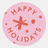 Trendy Modern Handwritten Happy Holidays Sticker ラウンドシール (正面)