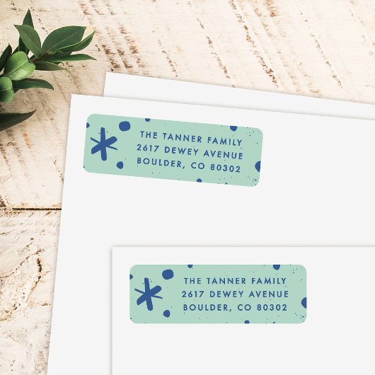 Trendy Modern Handwritten Holiday Address Label ラベル