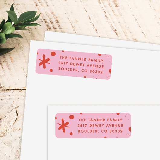 Trendy Modern Handwritten Holiday Address Label ラベル
