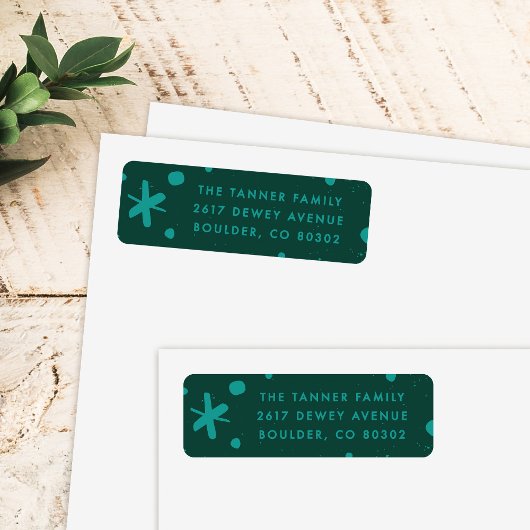 Trendy Modern Handwritten Holiday Address Label ラベル
