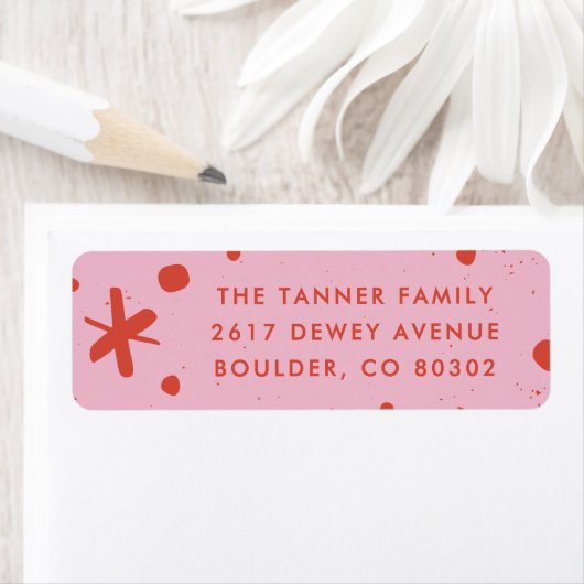Trendy Modern Handwritten Holiday Address Label ラベル (インサイチュ)