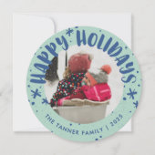 Trendy Modern Handwritten Holiday Photo Card 招待状 (正面)