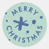 Trendy Modern Handwritten Merry Christmas Sticker ラウンドシール (正面)