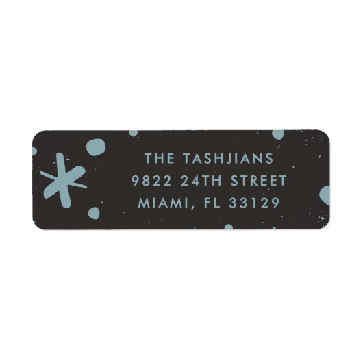 Trendy Modern Handwritten New Year Address Label ラベル (正面)