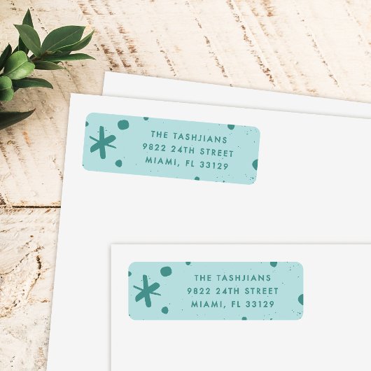 Trendy Modern Handwritten New Year Address Label ラベル