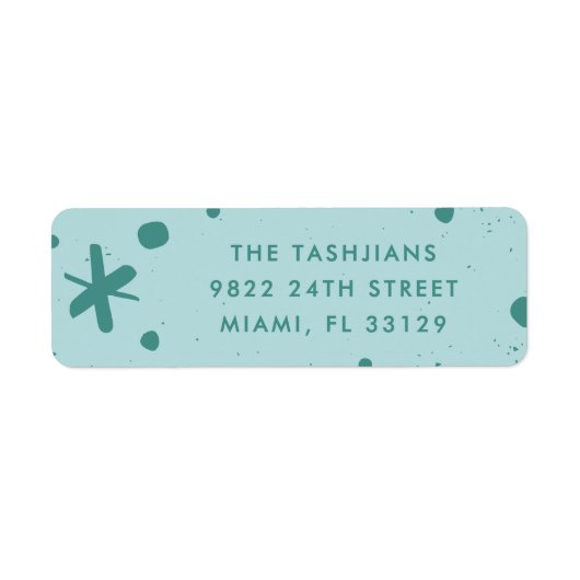 Trendy Modern Handwritten New Year Address Label ラベル (正面)