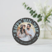 Trendy Modern Handwritten New Year Photo Card 招待状 (スタンド正面)