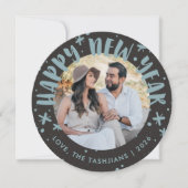 Trendy Modern Handwritten New Year Photo Card 招待状 (正面)