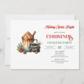 Trendy Modern Holiday Cocktails Party Invitation 招待状 (正面)