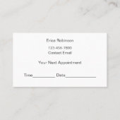 Trendy Modern Massage Appointment Business Cards  名刺 (裏面)