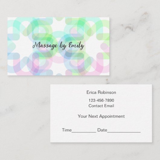 Trendy Modern Massage Appointment Business Cards  名刺 (正面/裏面)