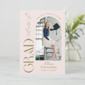 Trendy Modern Minimal Arch Photo Graduation Party 招待状 (スタンド正面)