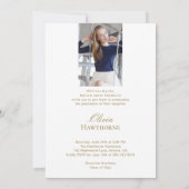 Trendy Modern Minimal Arch Photo Graduation Party 招待状 (裏面)