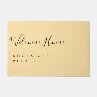 Trendy Modern Minimal Welcome Shoes Off  ドアマット