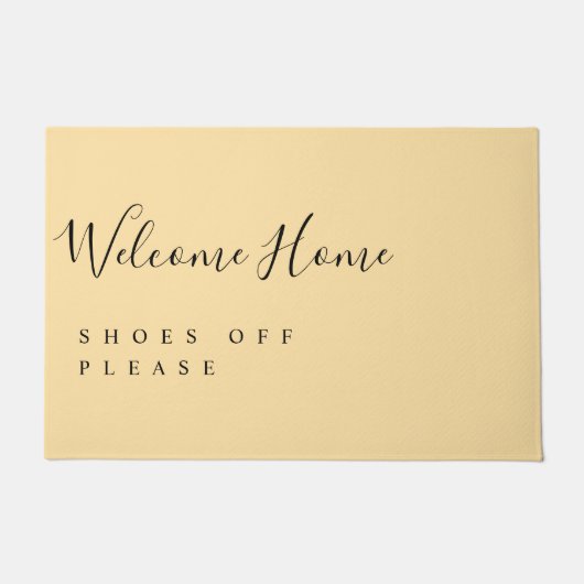 Trendy Modern Minimal Welcome Shoes Off  ドアマット (正面)
