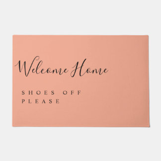 Trendy Modern Minimal Welcome Shoes Off  ドアマット