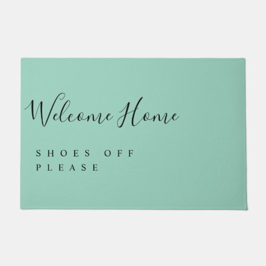 Trendy Modern Minimal Welcome Shoes Off  ドアマット (正面)