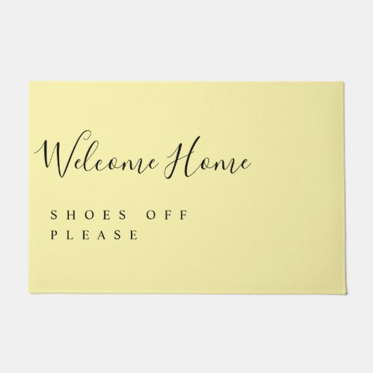 Trendy Modern Minimal Welcome Shoes Off  ドアマット (正面)