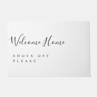 Trendy Modern Minimal Welcome Shoes Off  ドアマット