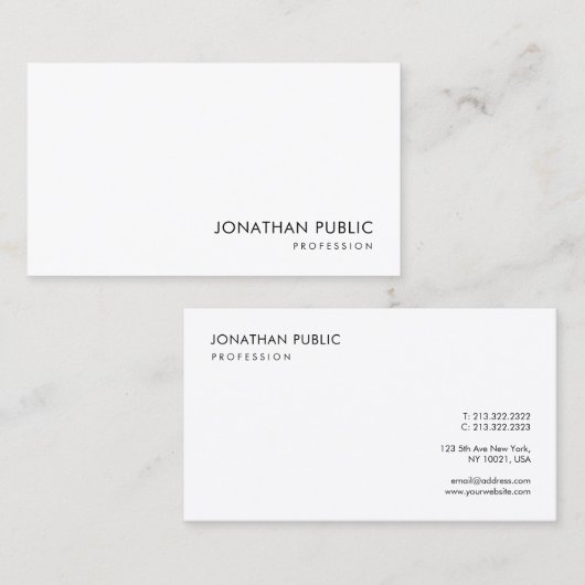 Trendy Modern Minimalist Elegant Design Template 名刺 (正面/裏面)