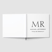 Trendy Modern Monogram Plain Minimalist ゲストブック (全面)