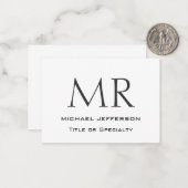 Trendy Modern Monogram Plain Minimalist ノートカード (正面/裏面インサイチュ)