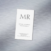 Trendy Modern Monogram Plain Minimalist マグネット名刺 (インサイチュ)