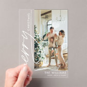 Trendy Modern Photo Christmas Card アクリル招待状 (インサイチュ (ポータブル))