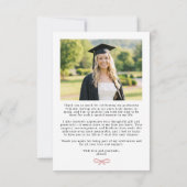 Trendy Modern Photo Graduation サンキューカード (裏面)