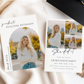 Trendy Modern Photo Graduation Invitation 招待状