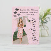 Trendy Modern Photo Graduation Invitation card  招待状 (スタンド正面)