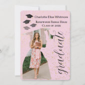 Trendy Modern Photo Graduation Invitation card  招待状 (正面)