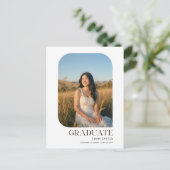 Trendy Modern Photo Graduation Party Invitation ポストカード (スタンド正面)