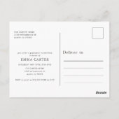Trendy Modern Photo Graduation Party Invitation ポストカード (裏面)