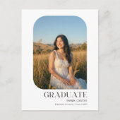 Trendy Modern Photo Graduation Party Invitation ポストカード (正面)