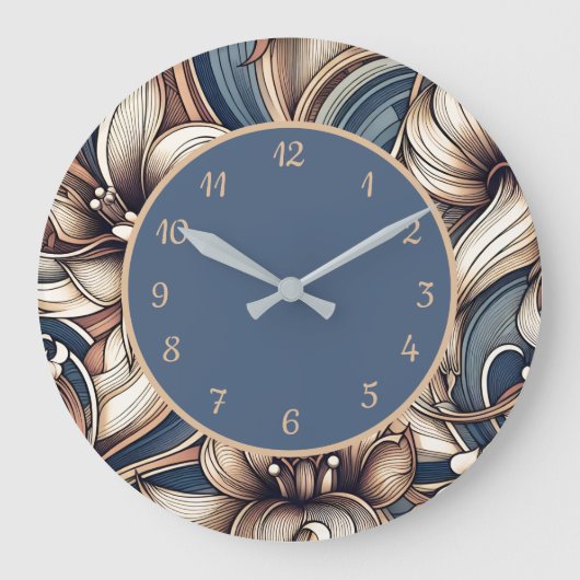 Trendy Modern Pink Black Abstract Pattern  ラージ壁時計 (正面)