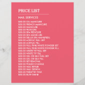 Trendy Modern Pink Nail Technician, Nail Salon チラシ (裏面)