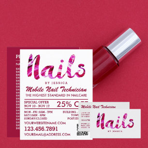 Trendy Modern Pink Nail Technician, Nail Salon チラシ