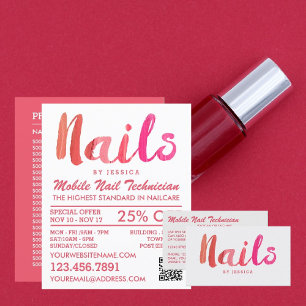 Trendy Modern Pink Nail Technician, Nail Salon チラシ
