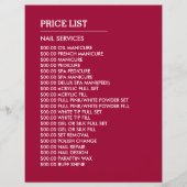 Trendy Modern Pink Nail Technician, Nail Salon チラシ (裏面)