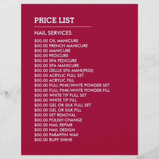 Trendy Modern Pink Nail Technician, Nail Salon チラシ (裏面)