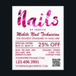 Trendy Modern Pink Nail Technician, Nail Salon チラシ<br><div class="desc">Trendy Modern Pink Nail Technician,  Nail Salon Advertising Flyers By The Business Card Store.</div>