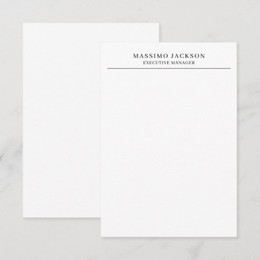 Trendy Modern Plain Black & White Professional エンクロージャーカード (正面/裏面)