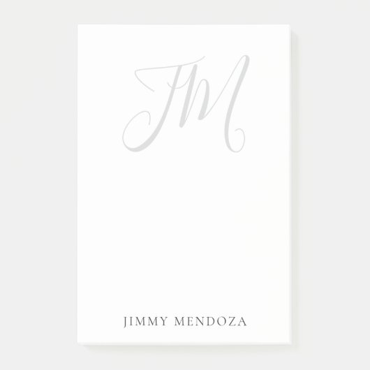 Trendy modern plain simple handwriting monogram ポストイット (正面)