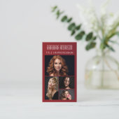 Trendy Modern QR code photo Business Card 名刺 (スタンド正面)