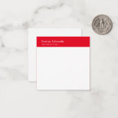 Trendy Modern Red White Minimalist Plain ノートカード (正面/裏面インサイチュ)