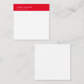 Trendy Modern Red White Minimalist Plain ノートカード (正面/裏面)