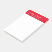 Trendy Modern Red White Minimalist Plain ポストイット (アングル)