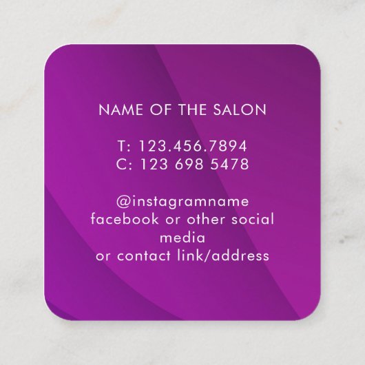 Trendy Modern Salon Appointment Reminder Card 予約カード (裏面)