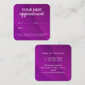 Trendy Modern Salon Appointment Reminder Card 予約カード (正面/裏面)